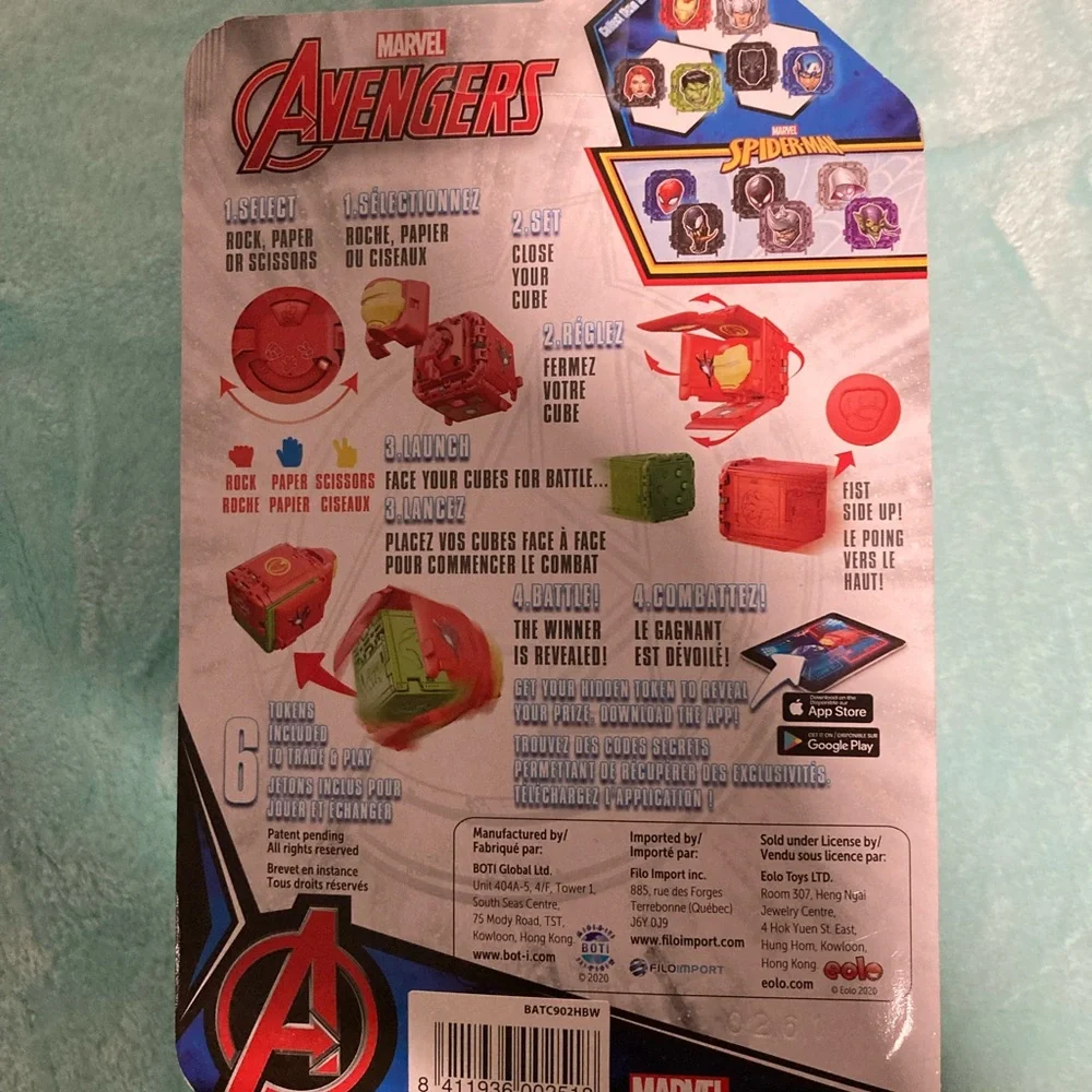 Marvel Avengers Battle Cubes Game: Hulk and Black Widow NWT